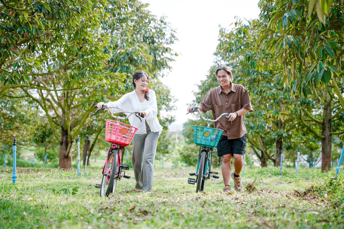 cycling in durian garden raithipochakiri farmstay pa la u hua hin